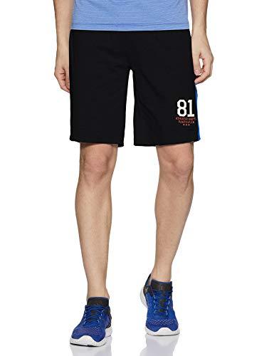 van heusen athleisure men knit shorts - cotton rich - smart tech, easy stain release, anti stat, ultra soft, moisture wicking, black (large)