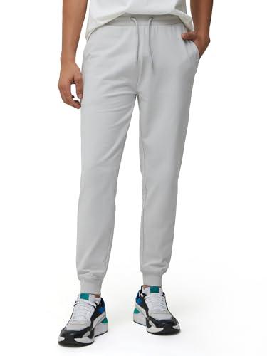 xyxx men cotton rich joggers, regular fit, solid, pack of 1, mb8jg05m, chrome white, m