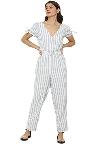 american eagle outfitters ae tie-sleeve jumpsuit cream