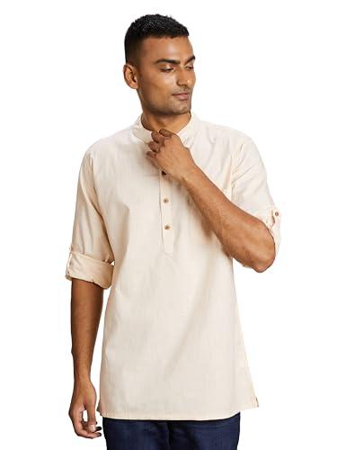 amazon brand - symbol cotton regular men's kurtas (symethskur-2_brazilian sand_m)