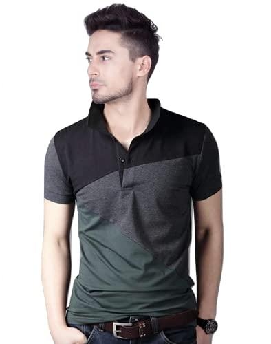 peppyzone men's regular fit polo t-shirt (2xl, black)