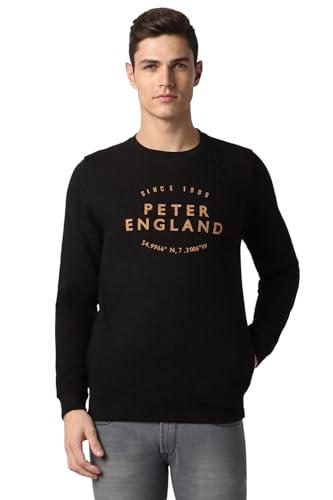 peter england men's polycotton crew neck sweatshirt (pjstaslpc10923_black