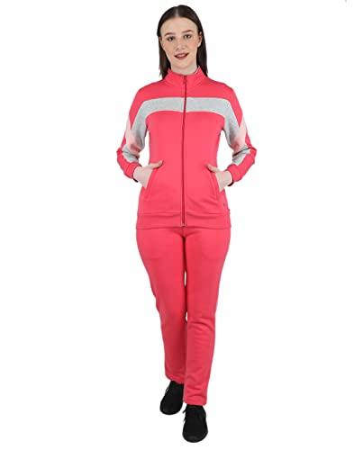 monte carlo striped tracksuit for women| color blocked| red| winter wear| dual pockets| jacket and lower set| yoga| track suit pants| joggers| gym| active sports wear| regular fit| full sleeves