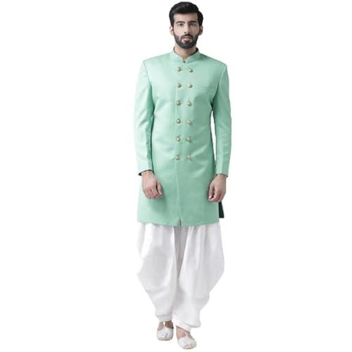 hangup men's ethnic wear sherwani parrot (s51_indo_42)