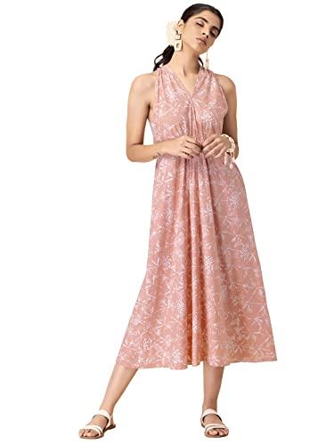 indya women's cotton regular dresses (etn00326_peach_2xl)