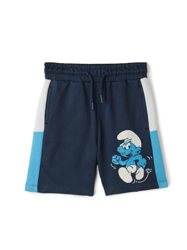 the souled store the smurfs: magical adventure kids boys regular fit printed multi color cotton shorts sweatshorts boy's sweat shorts athletic lounge gym running workout french terry cotton