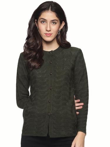 clapton women round neck fullsleeves self desgin cardigan has straight hem & button closure ady1223-c-green_l