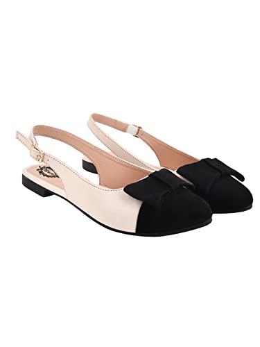 shoetopia stylish uppper bow black flats for women & girls /uk7