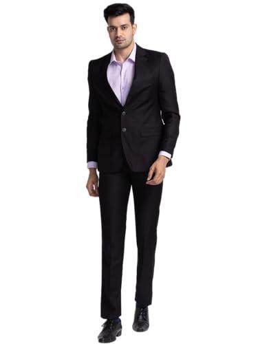 raymond contemporary fit black suit for men