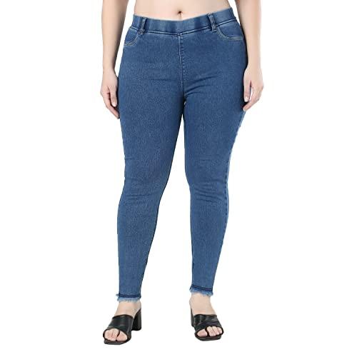 zxn clothing women's slim fit jeans light blue 36