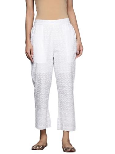 libas women's regular casual pants (pl1426_white