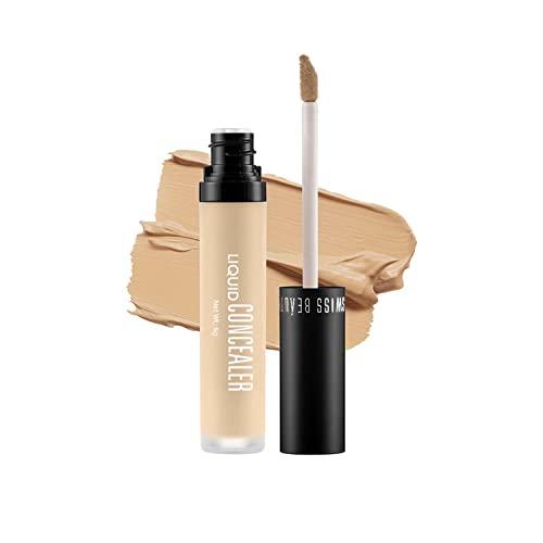 swiss beauty liquid light weight concealer with full coverage |easily blendable concealer for face makeup | sand sable, 6g