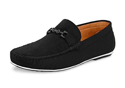 mactree men's black loafers - 8 uk