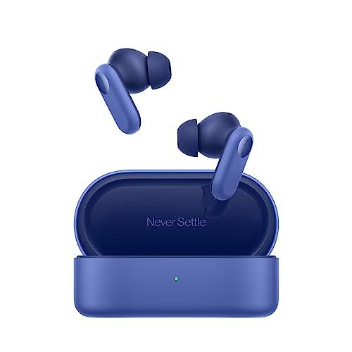 oneplus nord buds 2r true wireless in ear earbuds with mic, 12.4mm drivers, playback:upto 38hr case,4-mic design, ip55 rating [triple blue]