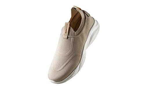 neeman's sole max slip on for women | comfortable, breathable and flexible | casual shoes for women | beige uk7