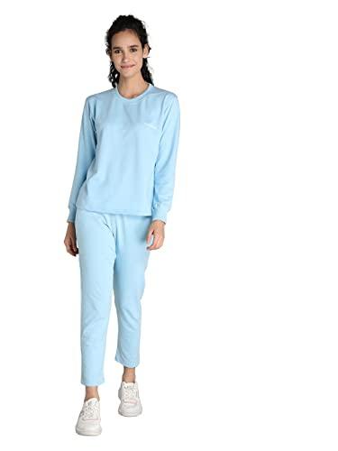 chkokko women casual track suit co-ord sets skyblue m