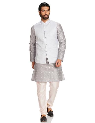 amazon brand - symbol men's kurta bundi churidar set_sy-a23-mna-bfkc-116_grey_s