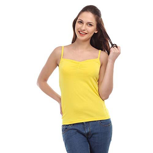 soie women's cotton camisole (inner_yellow_xl)