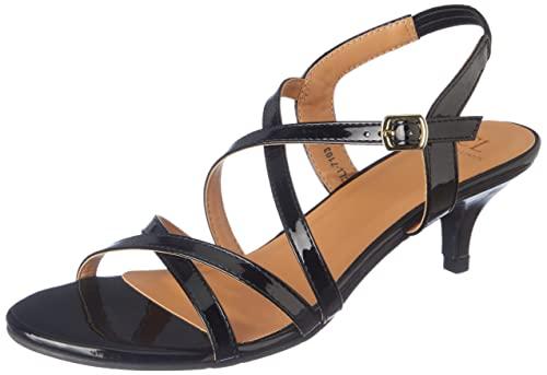 carlton london women's black heel sandal-5 kids uk (cll-7103)