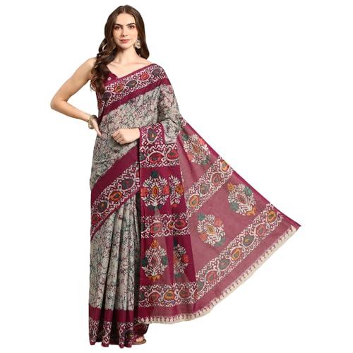 ratan pure cotton printed mulmul saree for women with blouse piece (gdbt-bp-1046-pur_purple)