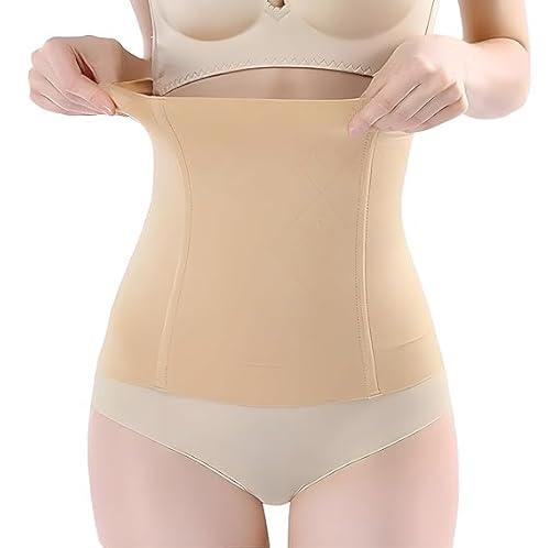 brachy waist trainer for women postpartum belly band wrap belt c-section recovery tummy control waist cincher body shaper beige