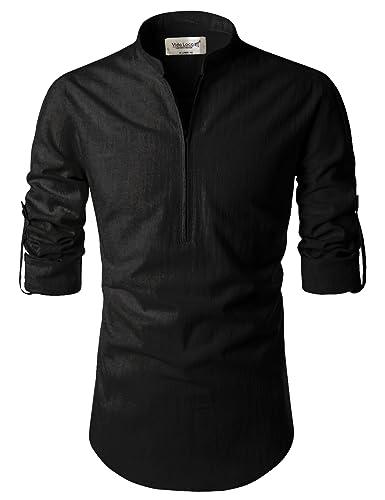 vida loca cotton slim fit men's casual shirt (black, 38)