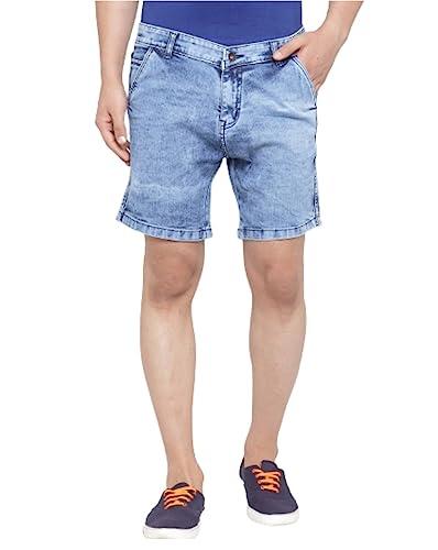 ben martin men's regular fit knee length blue casual wear denim shorts size 32