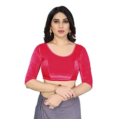 sidhidata women's velvet solid 3/4 sleeve blouse (ps velvet 62 black_multicolour_free size, 30-36)