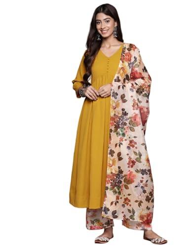 varanga women's crepe regular kurta set (nv_vskd31445_vardup1404_yellow