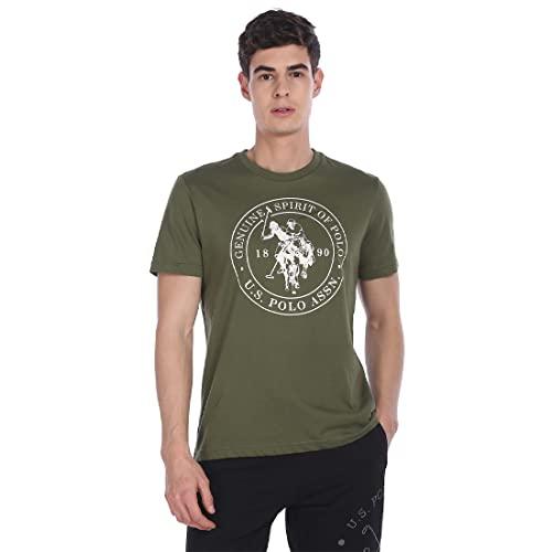 u.s. polo assn. men comfort fit solid cotton i643 t-shirt - pack of 1 (olive 2xl)