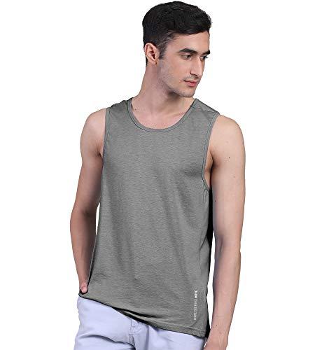 freecultr men's twin skin bamboo active vest, anti microbial, anti odor, breath tech super soft - size l pack of 1-charcoal