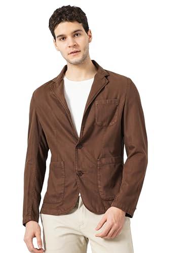 celio men brown solid lyocell cotton twill casual jacket (8905550121828, brown, m)