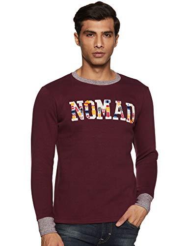 celio men's cotton hooded and crew neck pullover sweater (memad-burgundy_burgundy_l)