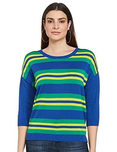 united colors of benetton women's casual cotton sweater (20a1095d3704i_blue_xs)