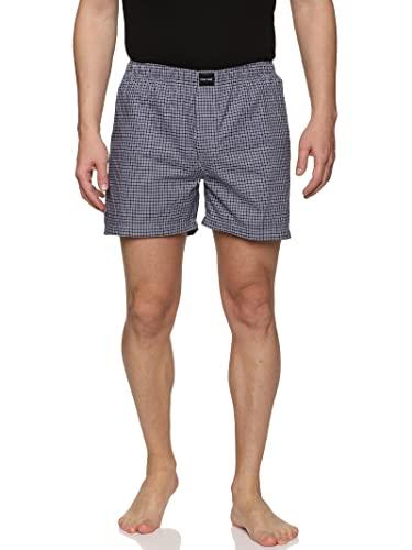 don vino men inseam 5" black checkered cotton boxer size: s | men's shorts with pockets and elastic waistband