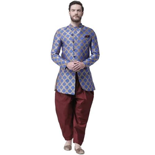 hangup men sherwani indo, color blue, size 40 (s17indo112)