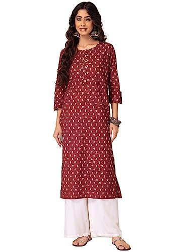 indya department23 cotton regular kurtas (itn04945_orange_l)