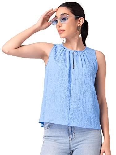 faballey women's regular fit blouse (top06557_blue