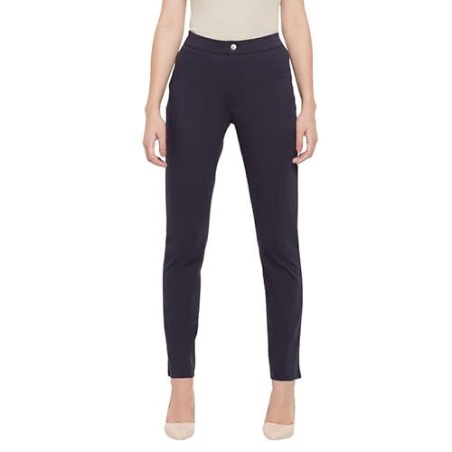 crozo by cantabil women navy blue trouser (czltc1294_navy_xl)