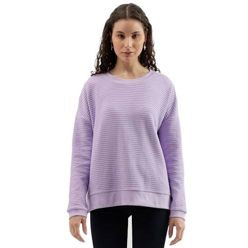 united colors of benetton regular fit textured sweatshirt (size: xs)-xs purple