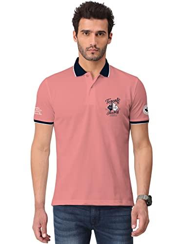 bullmer mens trendy printed half sleeve polo tshirt - onion large