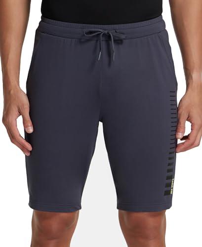 jockey sp19 men's soft touch microfiber elastane stretch straight fit solid shorts with zipper pocket and stay fresh treatment_graphite_xl