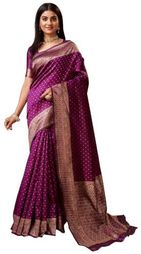 sugathari women's banarasi saree pure kanjivaram silk saree soft new ladies 2023 design wear pattu sarees latest cotton party sari collections with blouse piece for wedding sadi (sam pari-113 wine)