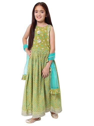 womens straight style cotton yellow color printed lehenga choli -(3-4y)