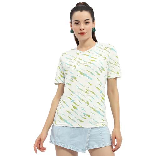 madame abstract print green regular t-shirt