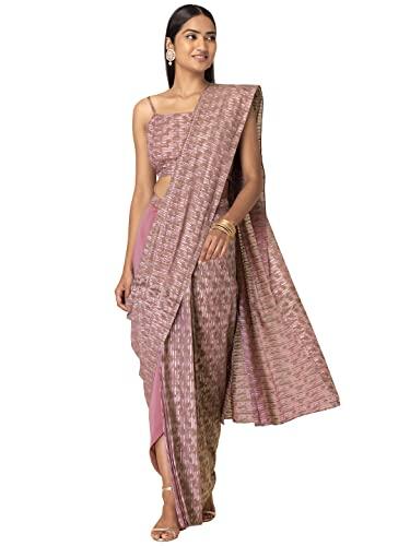 indya women's maxi saree skirt (isk00766_pink_l)