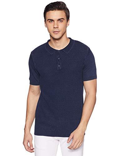 united colors of benetton men's cotton sweater (18a1ctnk1081i_indigo blue_l)