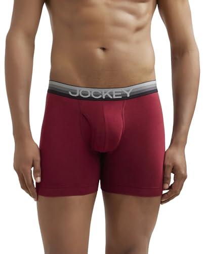 jockey men's cotton blend boxer briefs (pack of 1) (zn03_red pepper_s_red pepper_s)