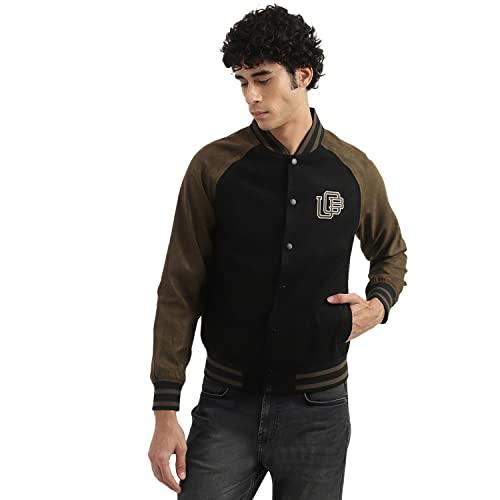 united colors of benetton men's regular fit jacket (22a2fsic2019i901_black & brown_2xl)