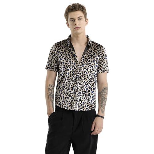 snitch magne beige animal print shirt